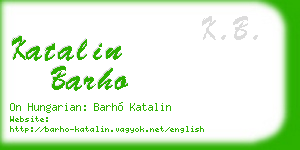 katalin barho business card