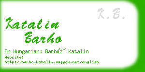 katalin barho business card